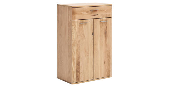 SCHUHSCHRANK  in 65/102/38 cm  - Eichefarben/Nickelfarben, Natur, Holz/Holzwerkstoff (65/102/38cm) - Linea Natura