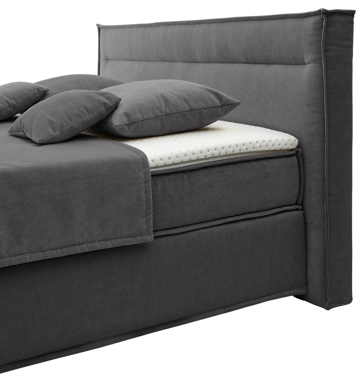 BOXSPRINGBETT 200/200 cm  in Grau  - Schwarz/Grau, Design, Textil (200/200cm) - Musterring