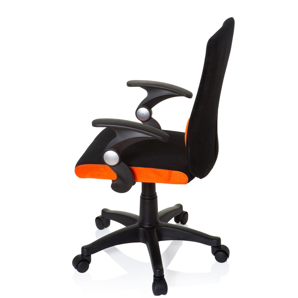 OTOČNÁ ŽIDLE PRO MLÁDEŽ, oranžová, černá - oranžová/černá, Basics, plast (50/87-97/40cm) - MID.YOU