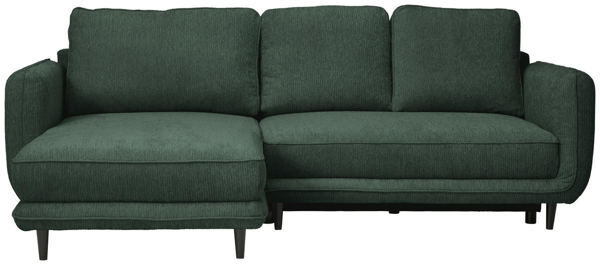 ECKSOFA in Struktur Dunkelgrün  - Dunkelgrün/Schwarz, Konventionell, Holz/Textil (170/247cm) - Carryhome