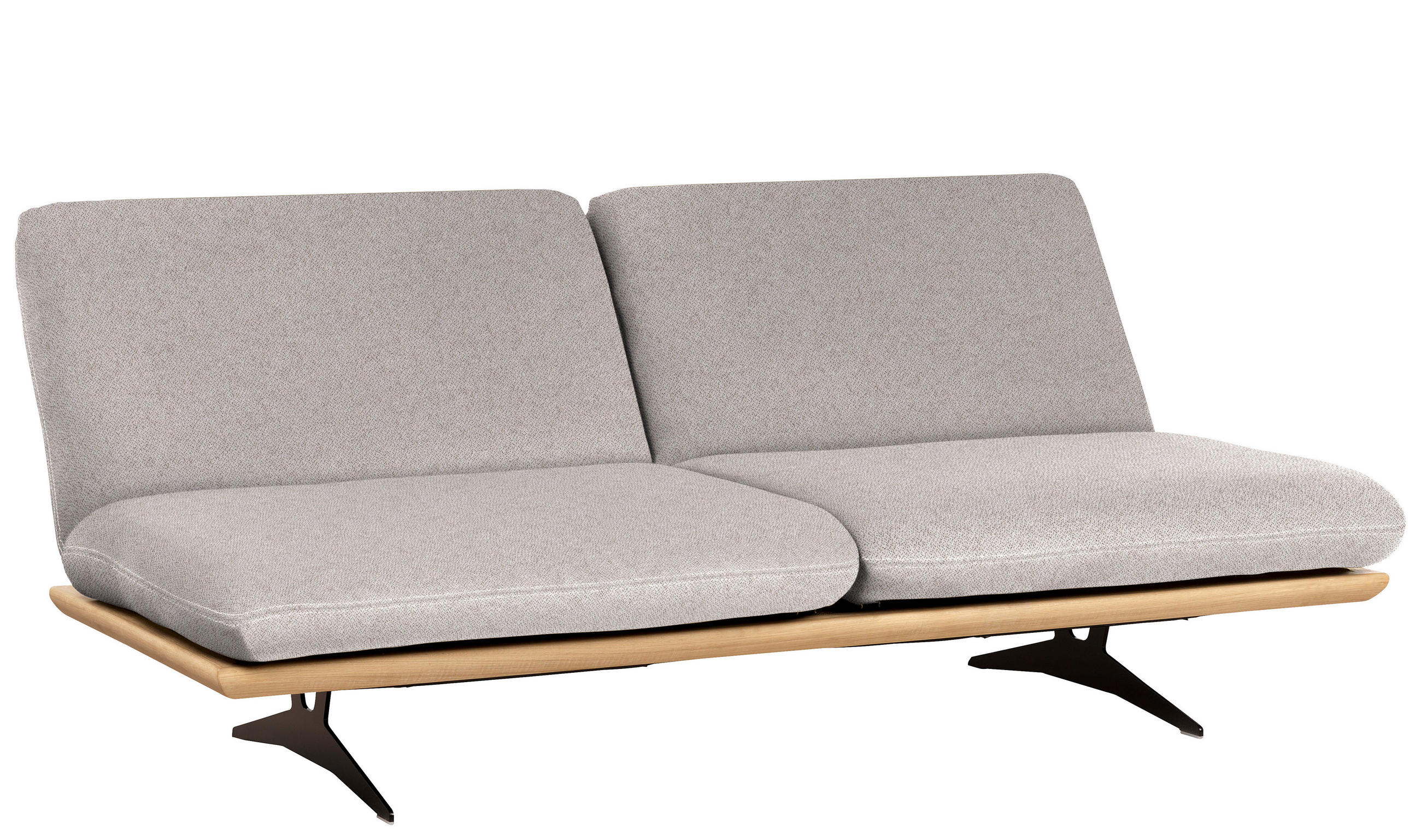 SCHLAFSOFA in Holz, Textil Naturfarben  - Beige/Schwarz, Design, Holz/Textil (204/92/90cm) - Dieter Knoll