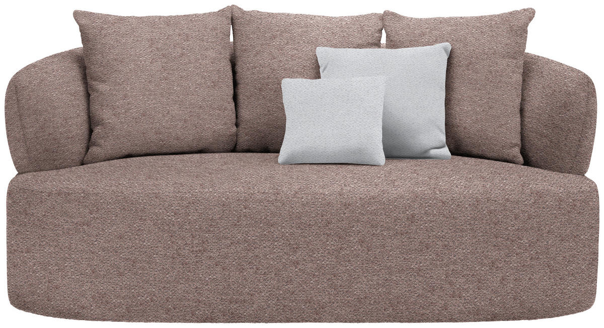 2-SITZER-SOFA in Chenille Rotbraun  - Rotbraun/Hellgrau, MODERN, Kunststoff/Textil (177/86/105cm) - Hom`in