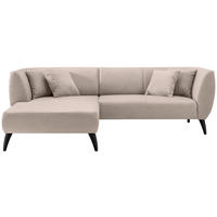 ECKSOFA  in Lederlook Beige  160/264 cm  - Beige/Schwarz, MODERN, Holz/Textil (160/264cm) - Livetastic