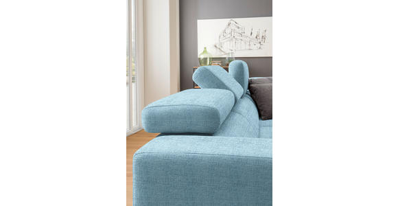 ECKSOFA  in Chenille Hellblau  301/207 cm  - Chromfarben/Hellblau, Design, Textil (301/207cm) - Xora