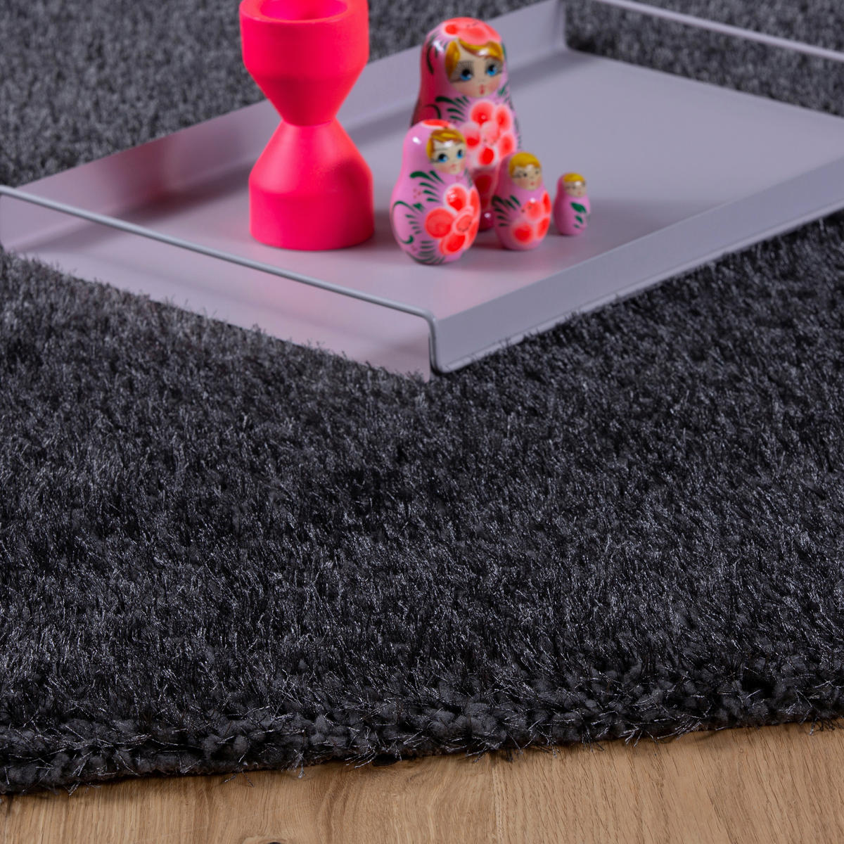 HOCHFLORTEPPICH 120/170 cm  - Graphitfarben, Konventionell, Textil (120/170cm) - Novel