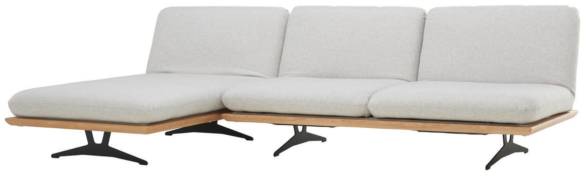 OTTOMANE  in Webstoff Grau  - Schwarz/Grau, Design, Holz/Textil (114/92/165-218cm) - Dieter Knoll