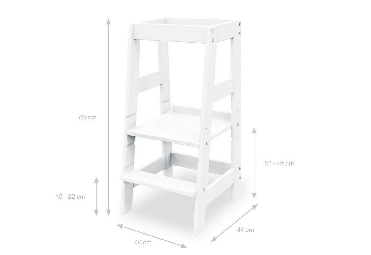 LERNTURM Pinolino Fino  - Weiß, Basics, Holz (40/85/47cm) - Pinolino