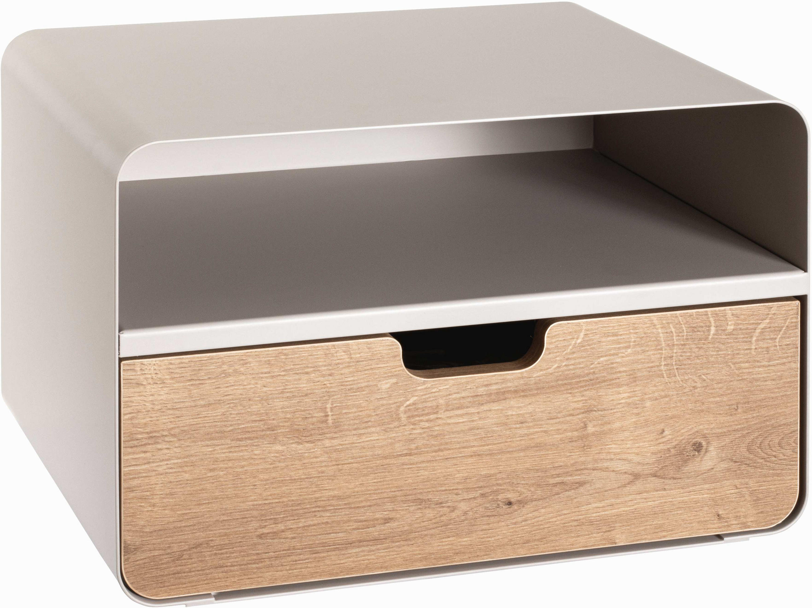 NACHTSCHRANK 38/25/30 cm  - Kaschmir/Eichefarben, MODERN, Holzwerkstoff/Metall (38/25/30cm)