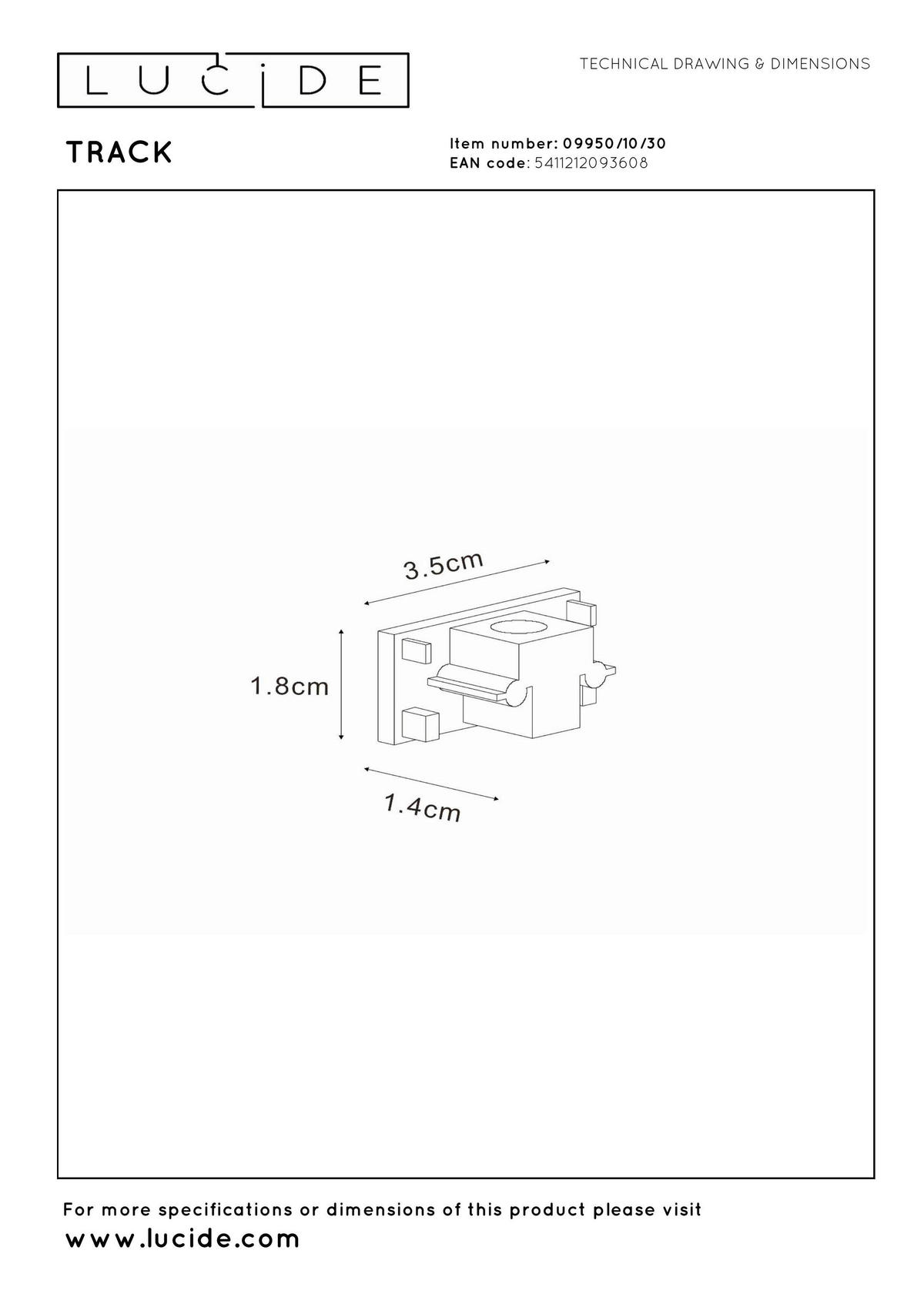SCHIENENSYSTEM Track 3.5/1.4/1.8 cm   - Schwarz, Basics, Kunststoff (3.5/1.4/1.8cm) - Lucide