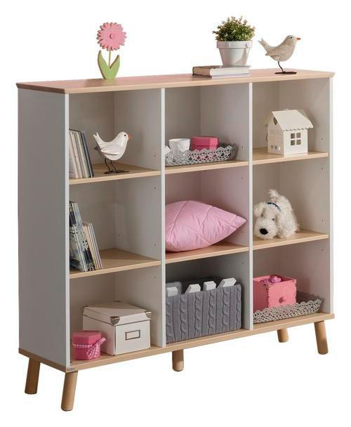 REGAL Birke massiv Weiß, Birkefarben - Birkefarben/Weiß, Design, Holz/Holzwerkstoff (125,1/121,9/40,3cm) - Paidi