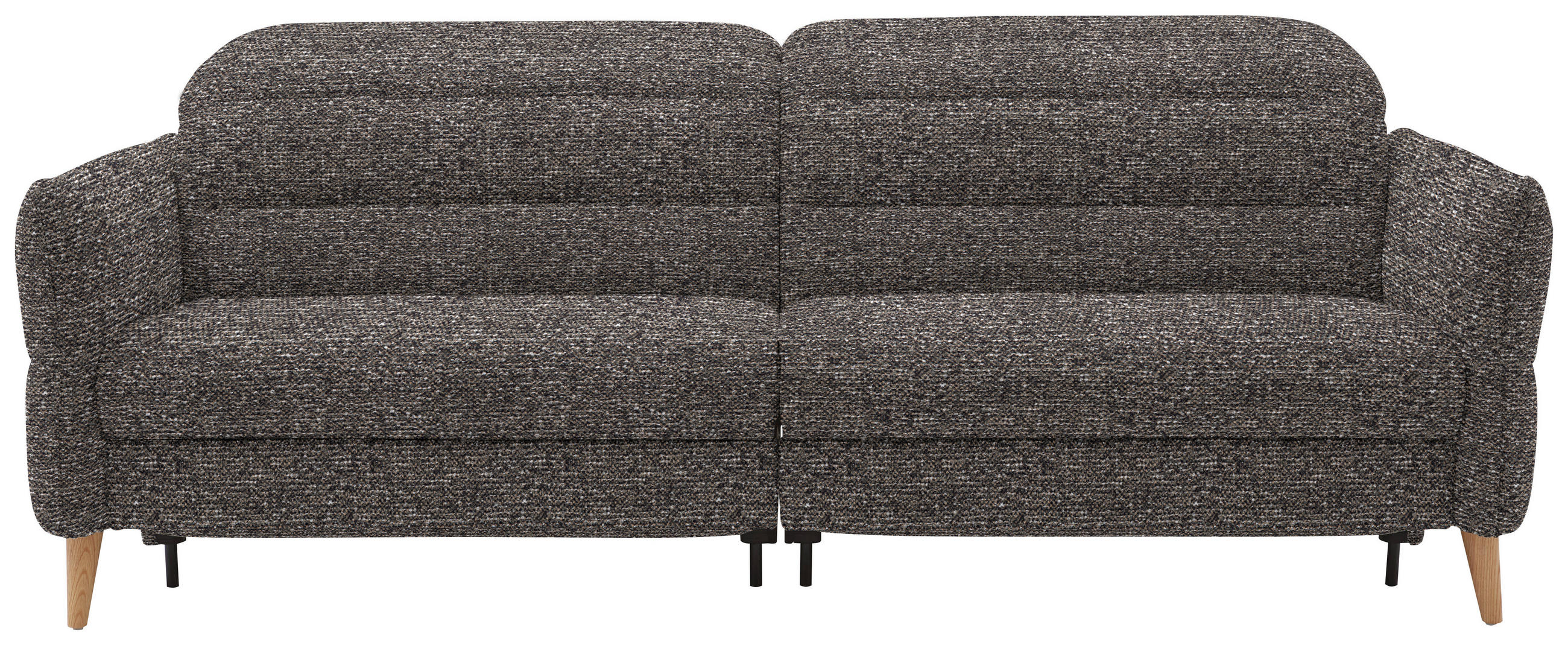 2-SITZER-SOFA in Webstoff Braun, Dunkelgrün  - Eiche Bianco/Dunkelgrün, Design, Holz/Textil (234-262/85-106/98-112cm) - Dieter Knoll
