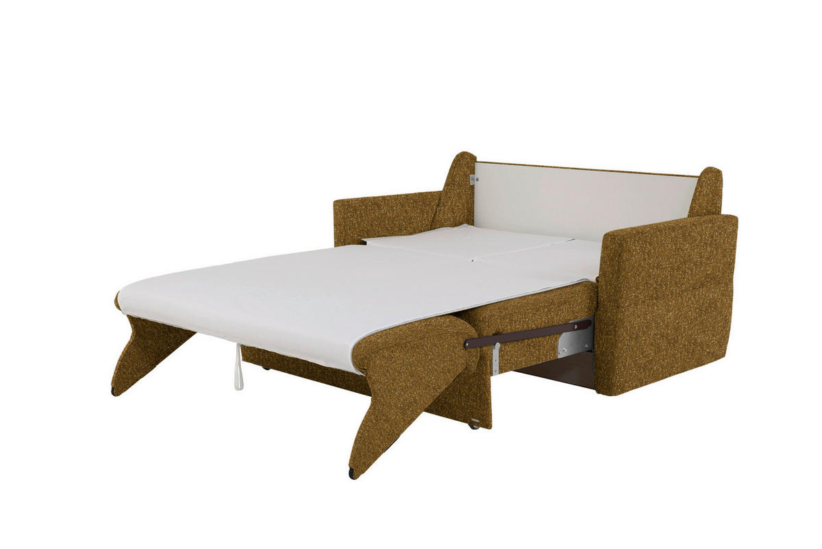 SCHLAFSOFA  in Mikrovelours Senfgelb  - Senfgelb/Schwarz, KONVENTIONELL, Kunststoff/Textil (176/88/91cm) - Sedda