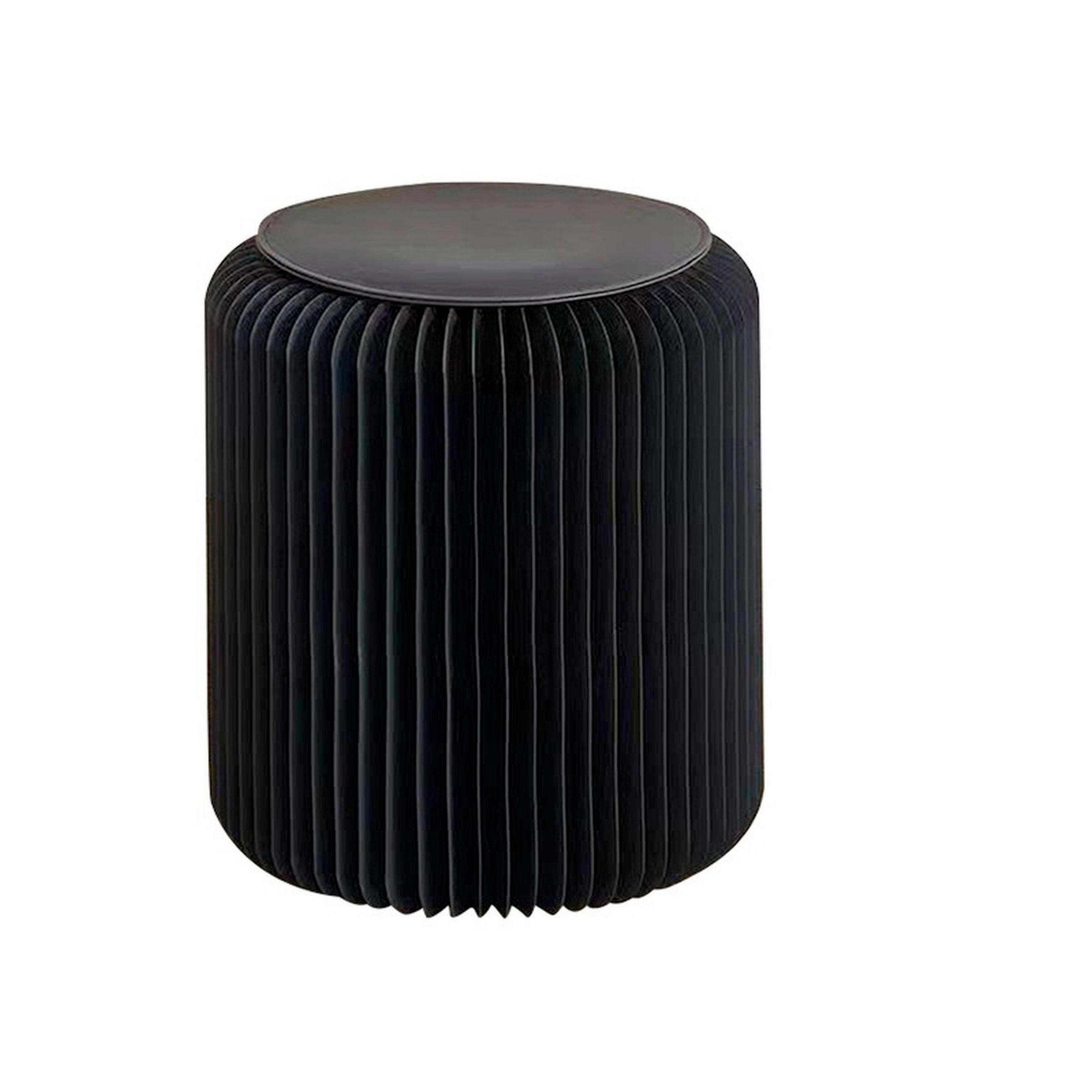 HOCKER Schwarz  - Schwarz, Trend, Papier/Textil (30/40cm) - Ambia Home