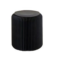 HOCKER Schwarz  - Schwarz, Trend, Papier/Textil (30/40cm) - Ambia Home