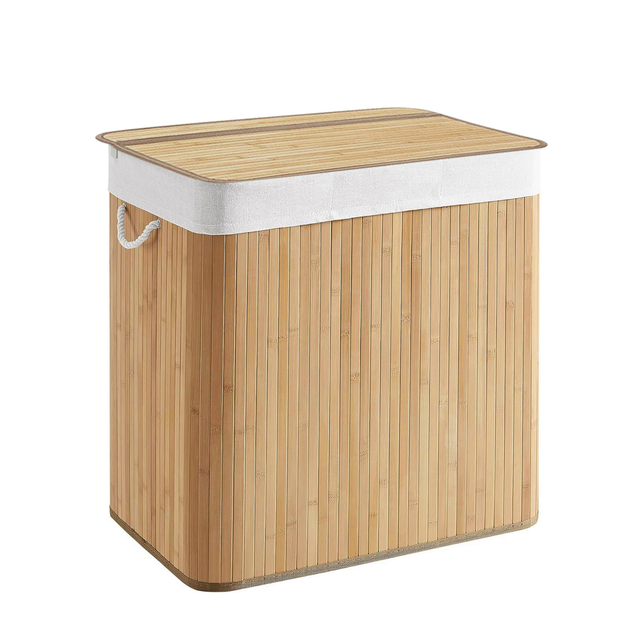 WÄSCHEKORB - Braun, MODERN, Holz/Textil (60/62,5/40cm) - MID.YOU
