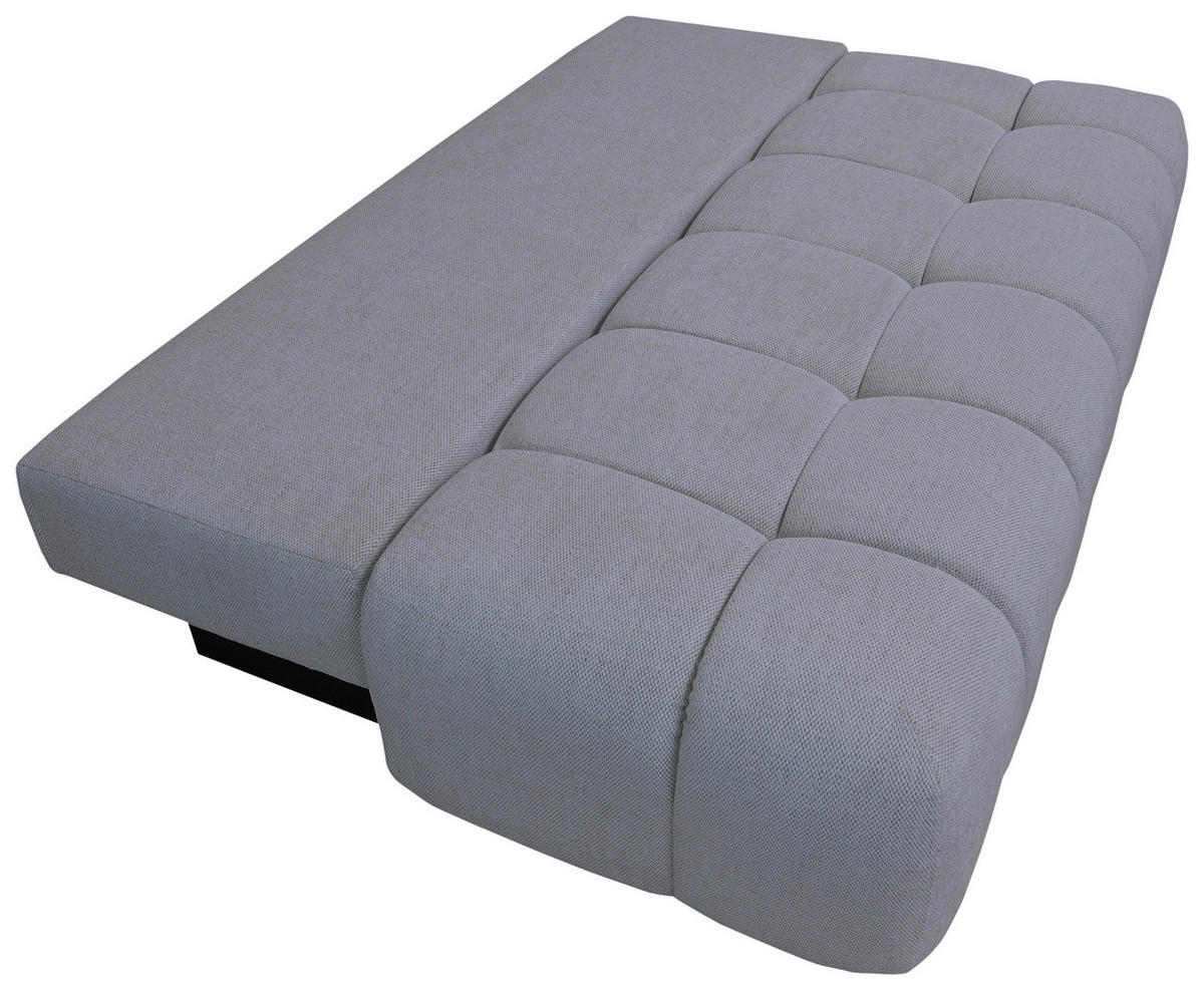 BOXSPRINGSOFA in Chenille Grau  - Schwarz/Grau, MODERN, Kunststoff/Textil (210/72/105cm) - Cantus