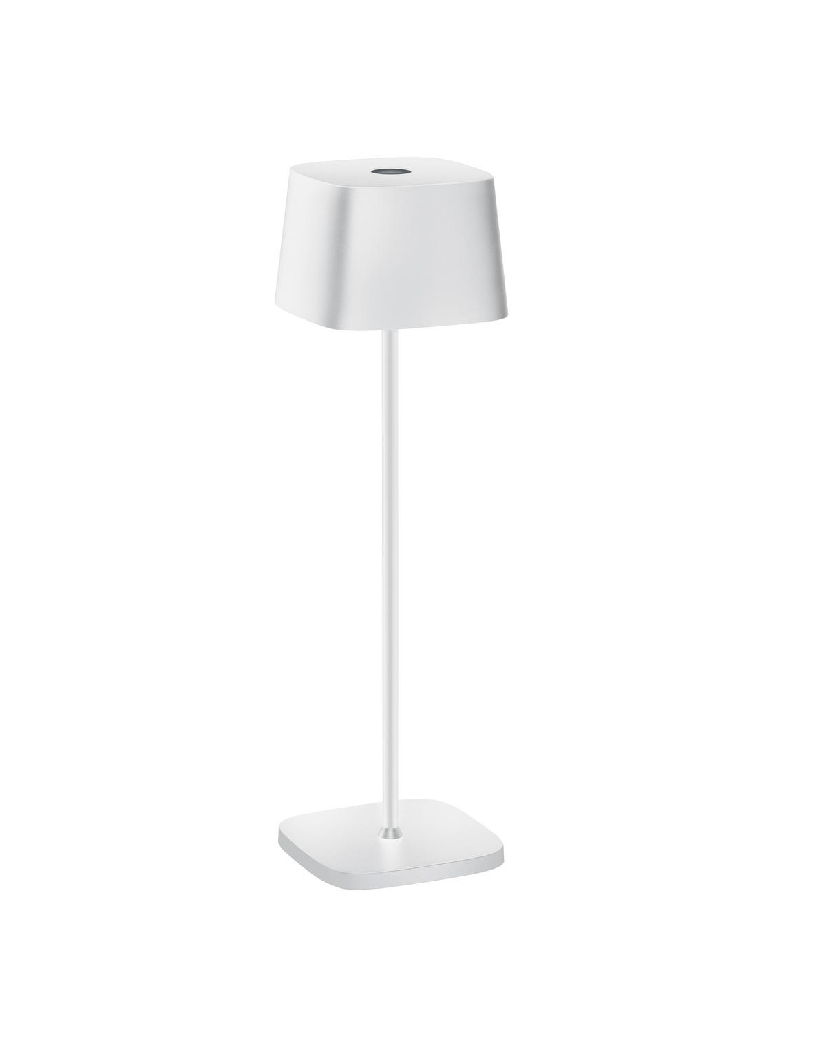 AKKU-TISCHLEUCHTE Kori  - Weiß, Design, Kunststoff/Metall (10/35/10cm) - Helestra