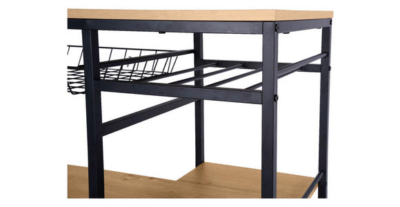 SERVIERWAGEN Naturfarben, Schwarz  - Schwarz/Naturfarben, Trend, Holzwerkstoff/Kunststoff (86/40/86cm) - Xora