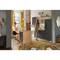 KÜCHENLEERBLOCK XO 8 150/270 cm  in Graphitfarben, Eichefarben  - Edelstahlfarben/Eichefarben, Design, Holzwerkstoff/Metall (150/270cm) - Xora