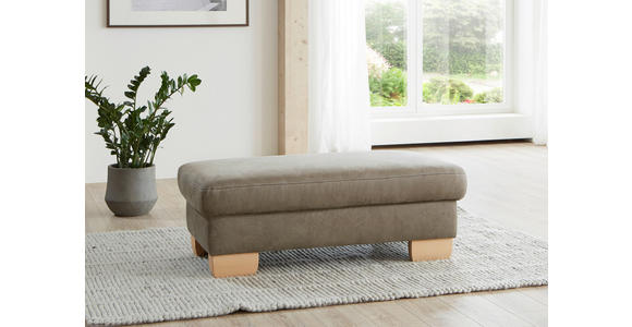 ECKSOFA in Mikrofaser Hellgrün  - Wildeiche/Beige, KONVENTIONELL, Holz/Textil (236/286cm) - Voleo