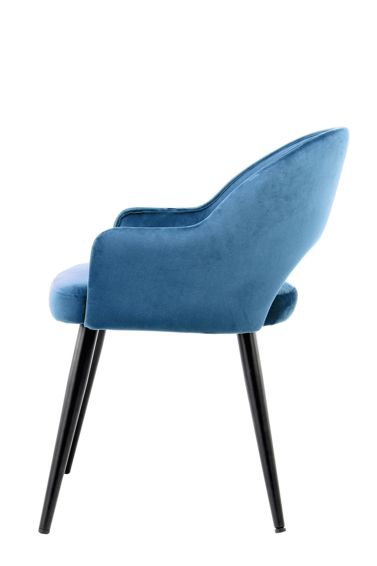 SADA ŽIDLÍ S PODRUČKAMI 2 kusy - modrá/černá, Moderní, kov/textil (55/77/58cm) - MID.YOU
