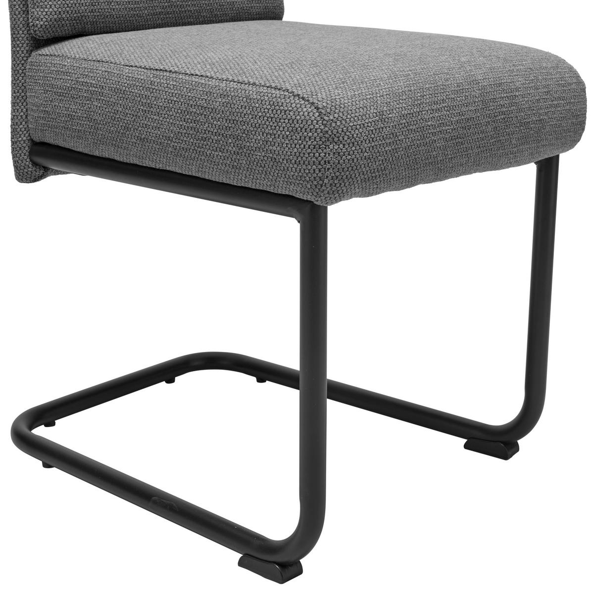 SCHWINGSTUHL  in Eisen Webstoff  - Dunkelgrau/Schwarz, LIFESTYLE, Holz/Textil (45/94/62cm) - MID.YOU