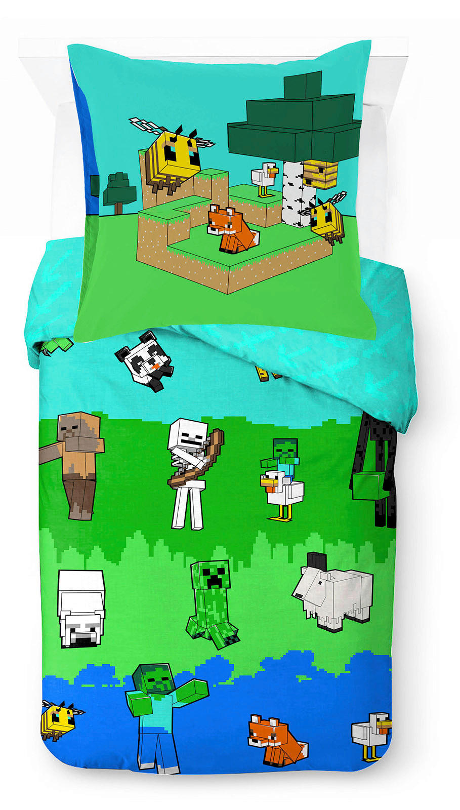 KINDERBETTWÄSCHE Minecraft Creative Mode 135/200 cm  - Grün, Basics, Textil (135/200cm)