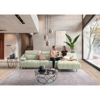 ECKSOFA in Echtleder Weiß  313/165 cm  - Schwarz/Weiß, Design, Leder/Metall (313/165cm) - Emilio Belluti