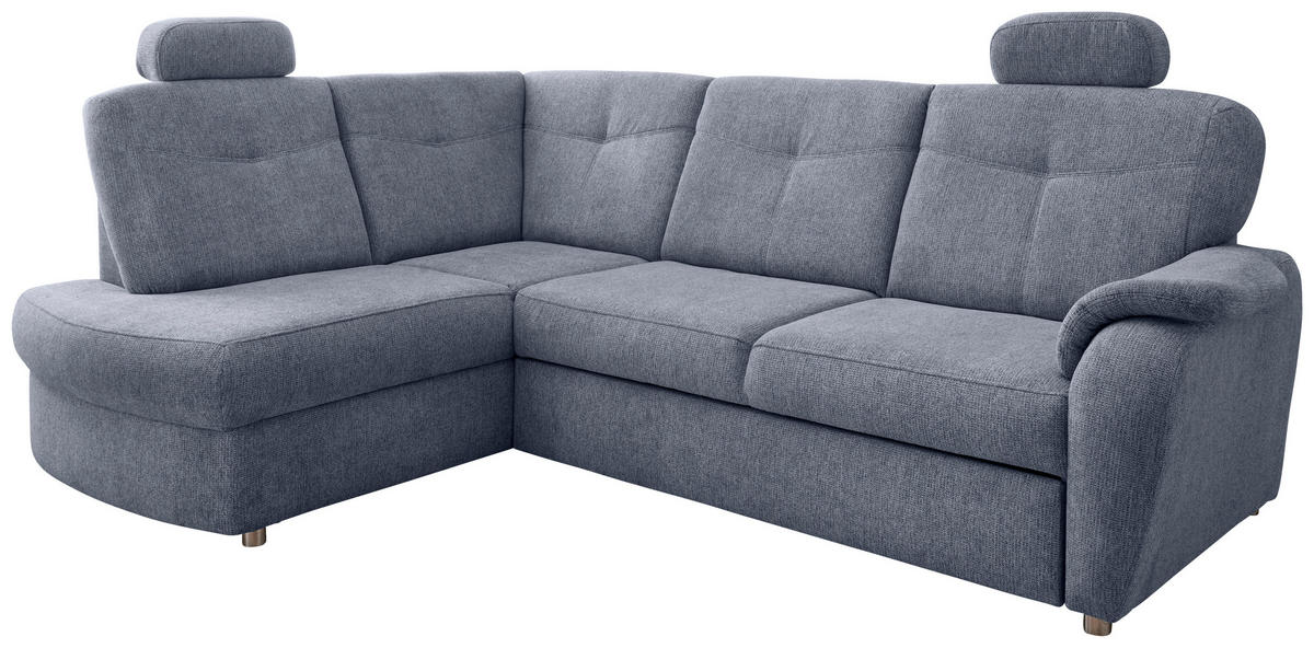 ECKSCHLAFSOFA in Chenille Hellblau  - Chromfarben/Hellblau, Modern, Kunststoff/Textil (180/264cm) - Livetastic