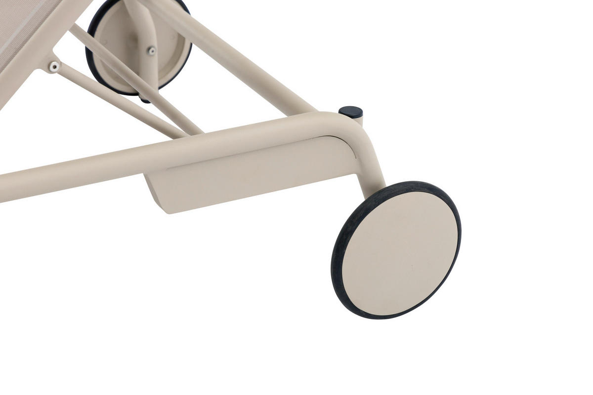 SONNENLIEGE 198/29/80 cm  - Taupe, Design, Textil/Metall (198/29/80cm) - Zebra 