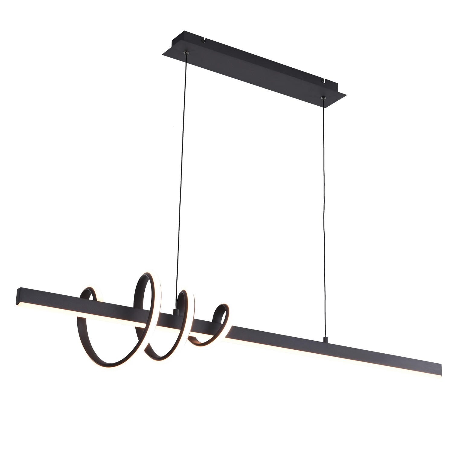 LED-PENDELLEUCHTE 120/23/150 cm  - Schwarz, Design, Metall (120/23/150cm)