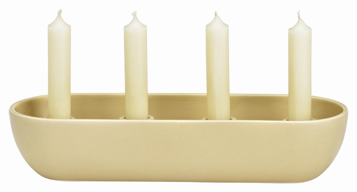 ADVENTSKRANZ  - Beige, Basics, Keramik (31,0/7,0/12,0cm) - X-Mas