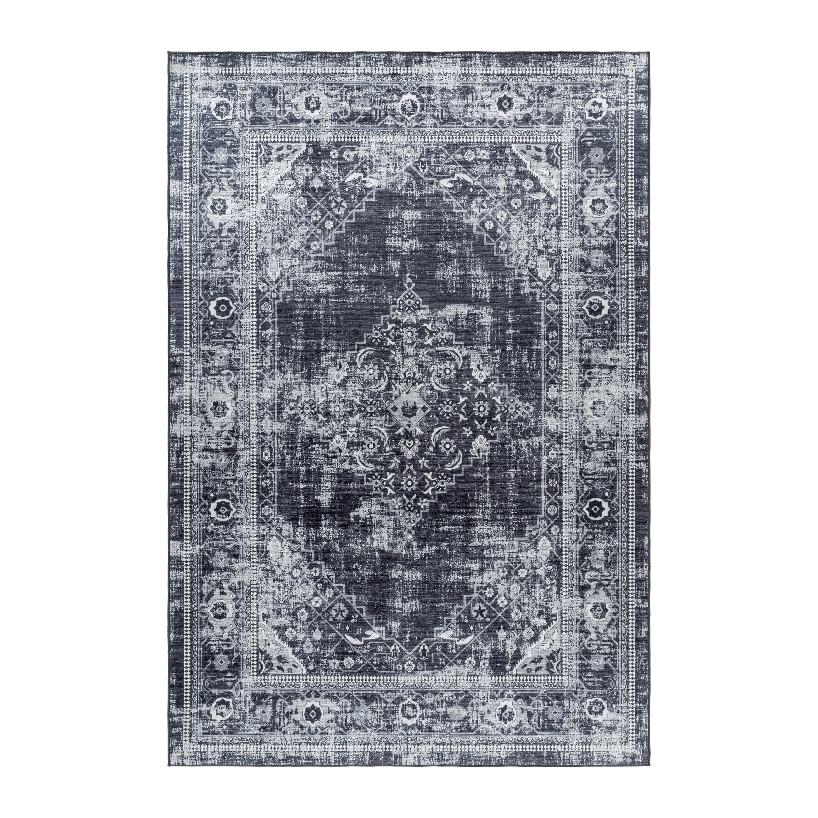 FLACHWEBETEPPICH 160/230 cm Schwarz  - Schwarz, Design, Leder/Textil (160/230cm) - Novel
