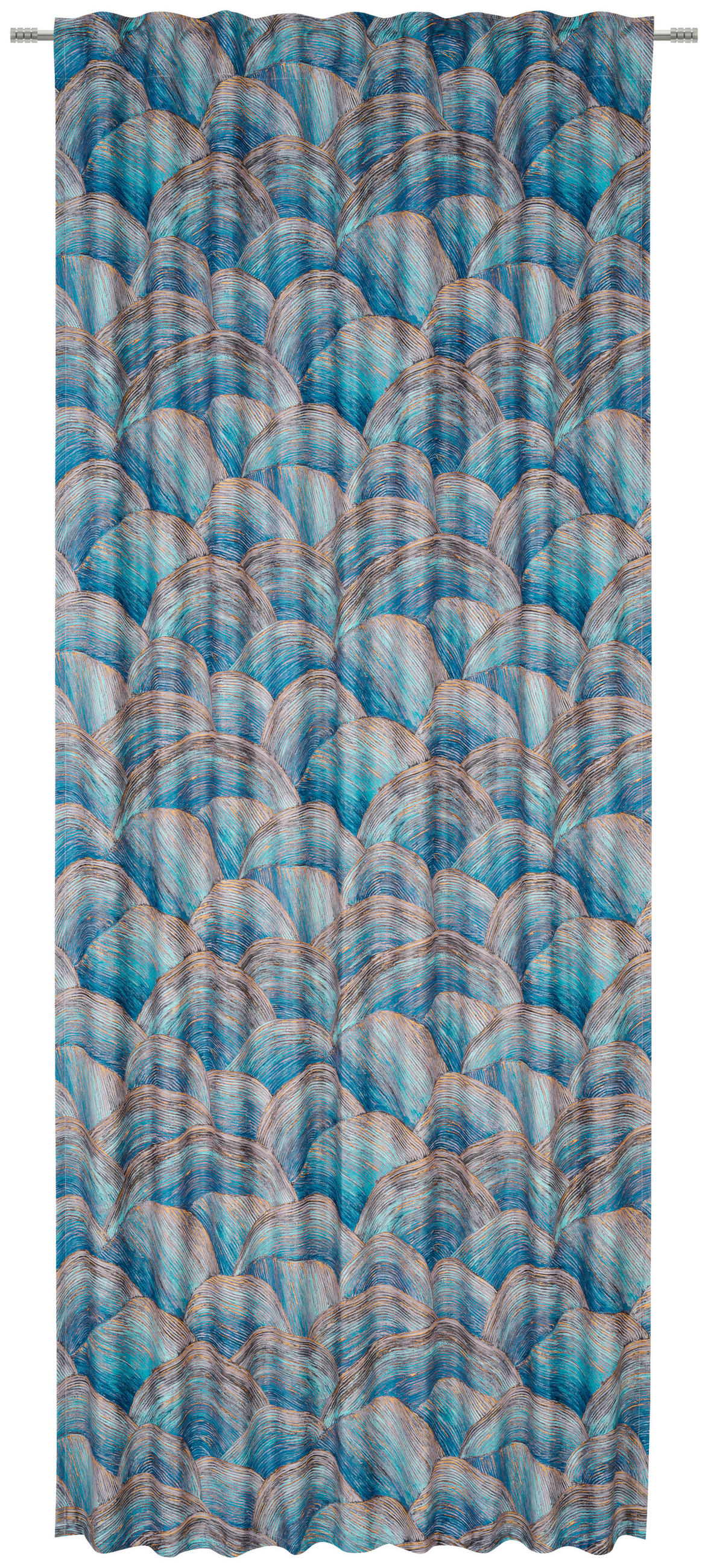 FERTIGVORHANG  blickdicht  140/245 cm   - Blau/Goldfarben, Design, Textil (140/245cm) - Ambiente