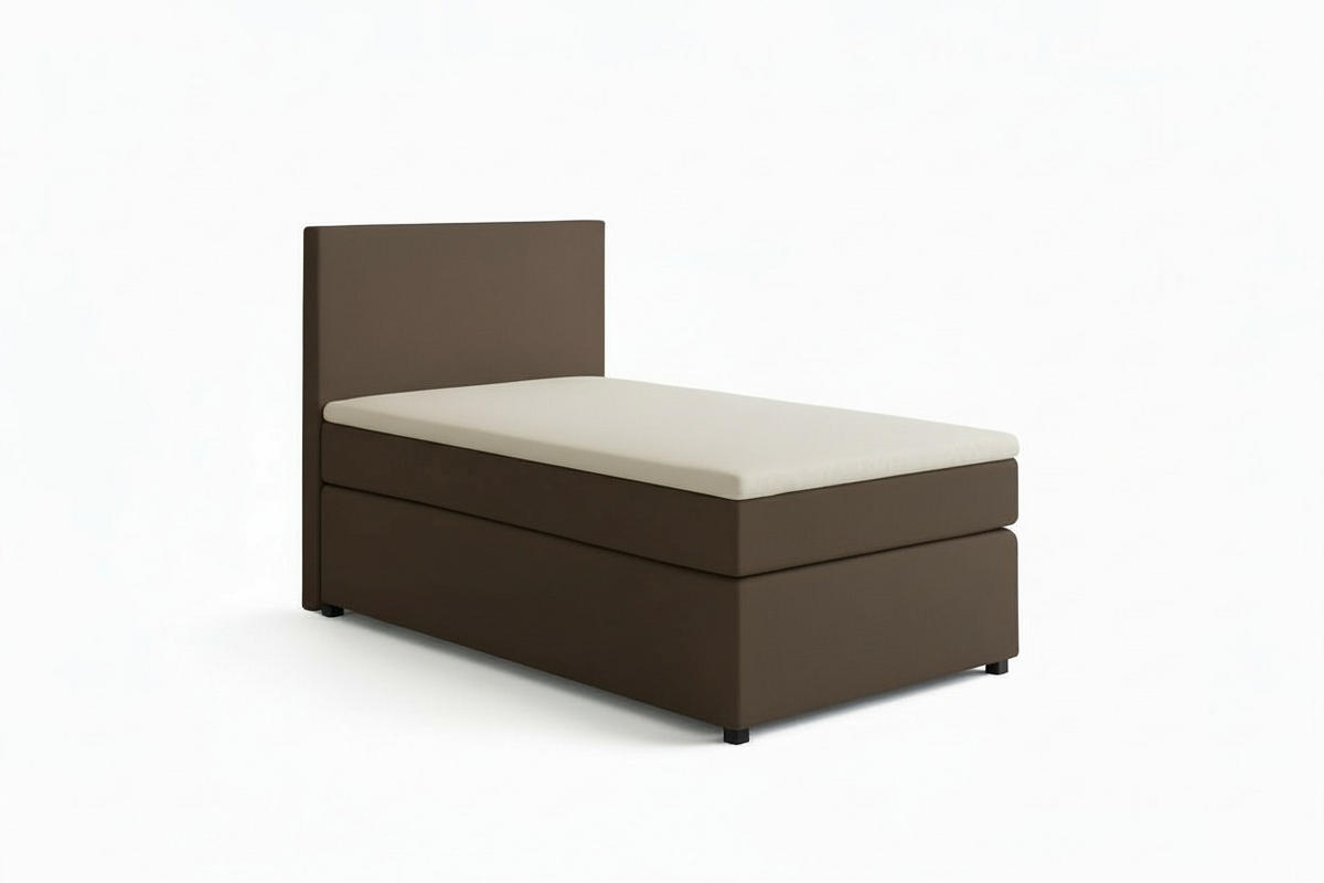 BOXSPRINGBETT 90/200 cm,  in Braun, Matratze, Topper, H3 = fest  - Schwarz/Braun, MODERN, Kunststoff/Textil (90/200cm) - MID.YOU