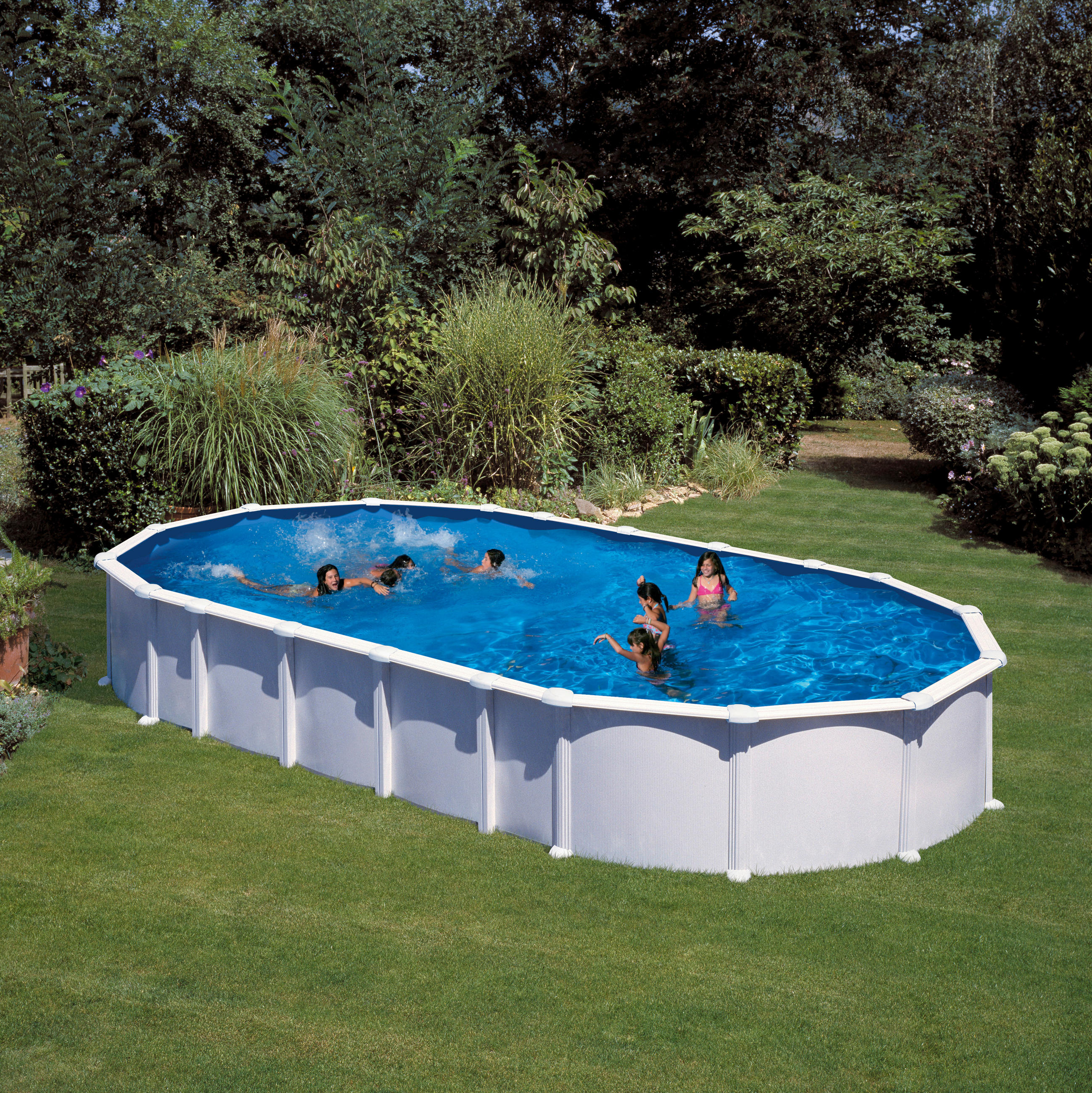 POOL SET GRE KITPROV9188 2021 920/505/132 cm  - Weiß, KONVENTIONELL, Metall (920/505/132cm) - Gre