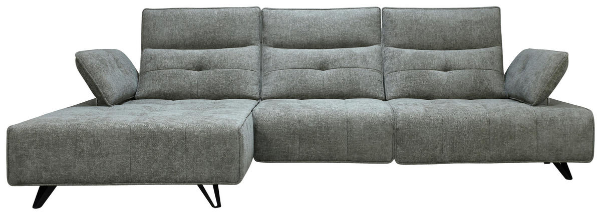 ECKSOFA Grau Chenille  - Schwarz/Grau, Design, Kunststoff/Textil (162/314cm) - Livetastic