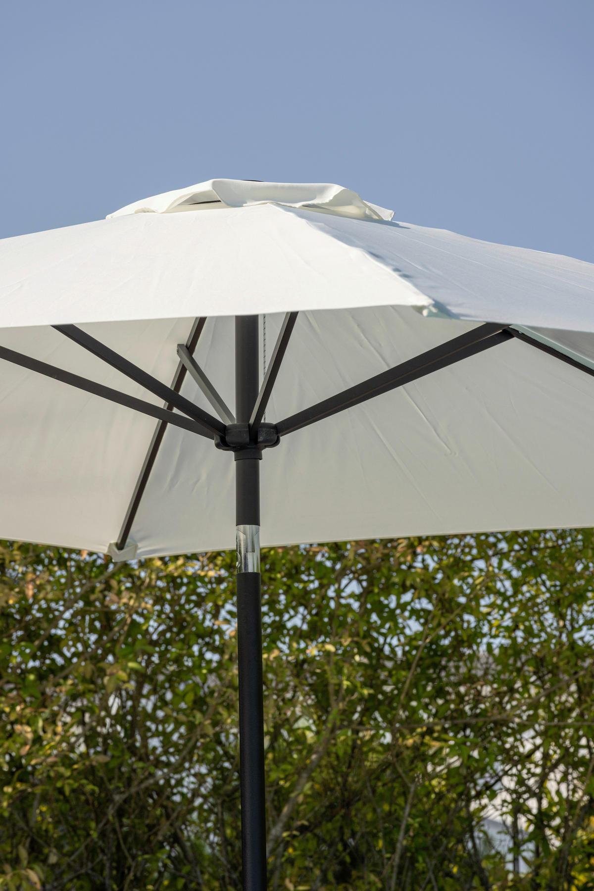 SONNENSCHIRM 300 cm  - Ecru/Grau, KONVENTIONELL, Textil/Metall (300/300cm) - Gardenson