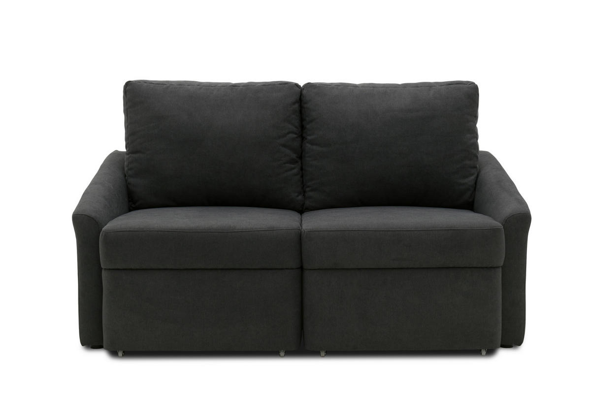 SCHLAFSOFA Mikrofaser Dunkelgrau  - Dunkelgrau/Beige, Basics, Kunststoff/Textil (168/86/96cm) - MID.YOU