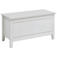 BETTBANK Kiefer Weiß  - Weiß, ROMANTIK / LANDHAUS, Holz (86/47/38cm) - Boxxx