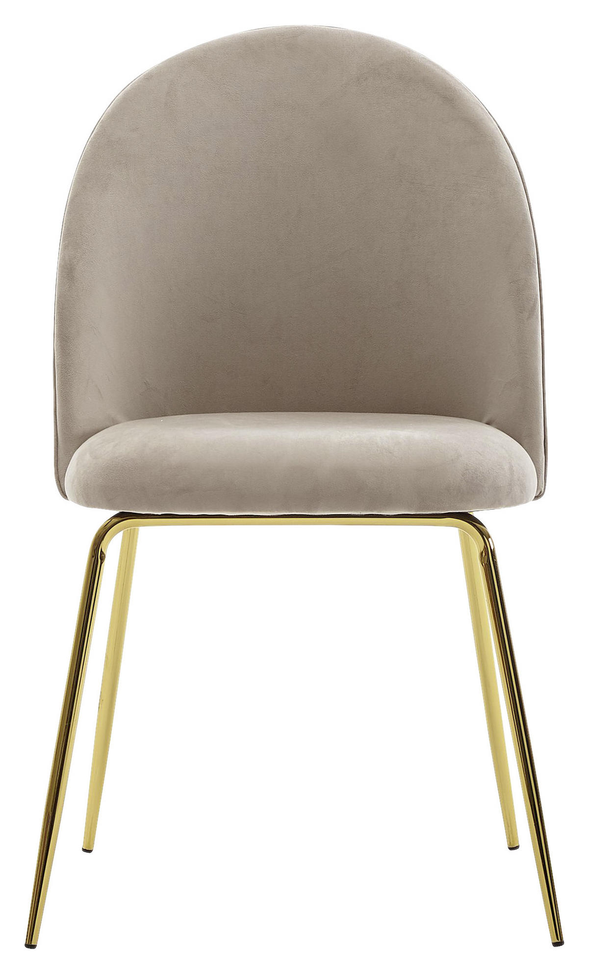 STUHL-SET 2 Stück  in Samt  - Beige/Goldfarben, Modern, Textil/Metall (53/86/50cm) - MID.YOU