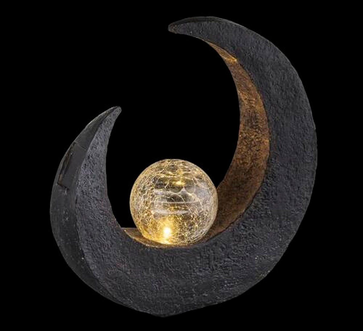 SOLARLEUCHTE  - Klar/Schwarz, Design, Glas/Kunststoff (29,4/9/30,5cm) - Globo