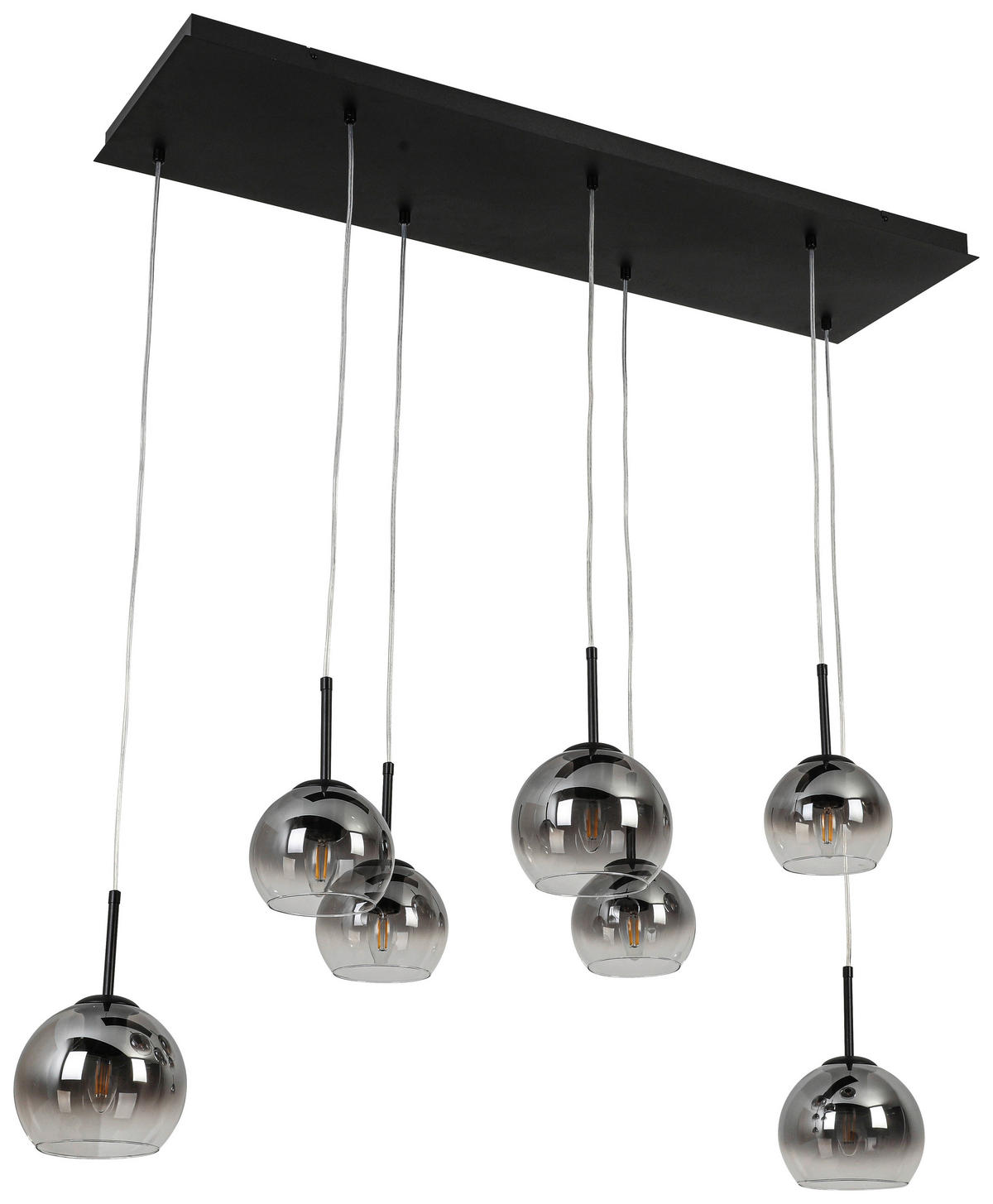 HÄNGELEUCHTE 110/31/120 cm  - Chromfarben/Schwarz, Trend, Glas/Kunststoff (110/31/120cm) - Novel