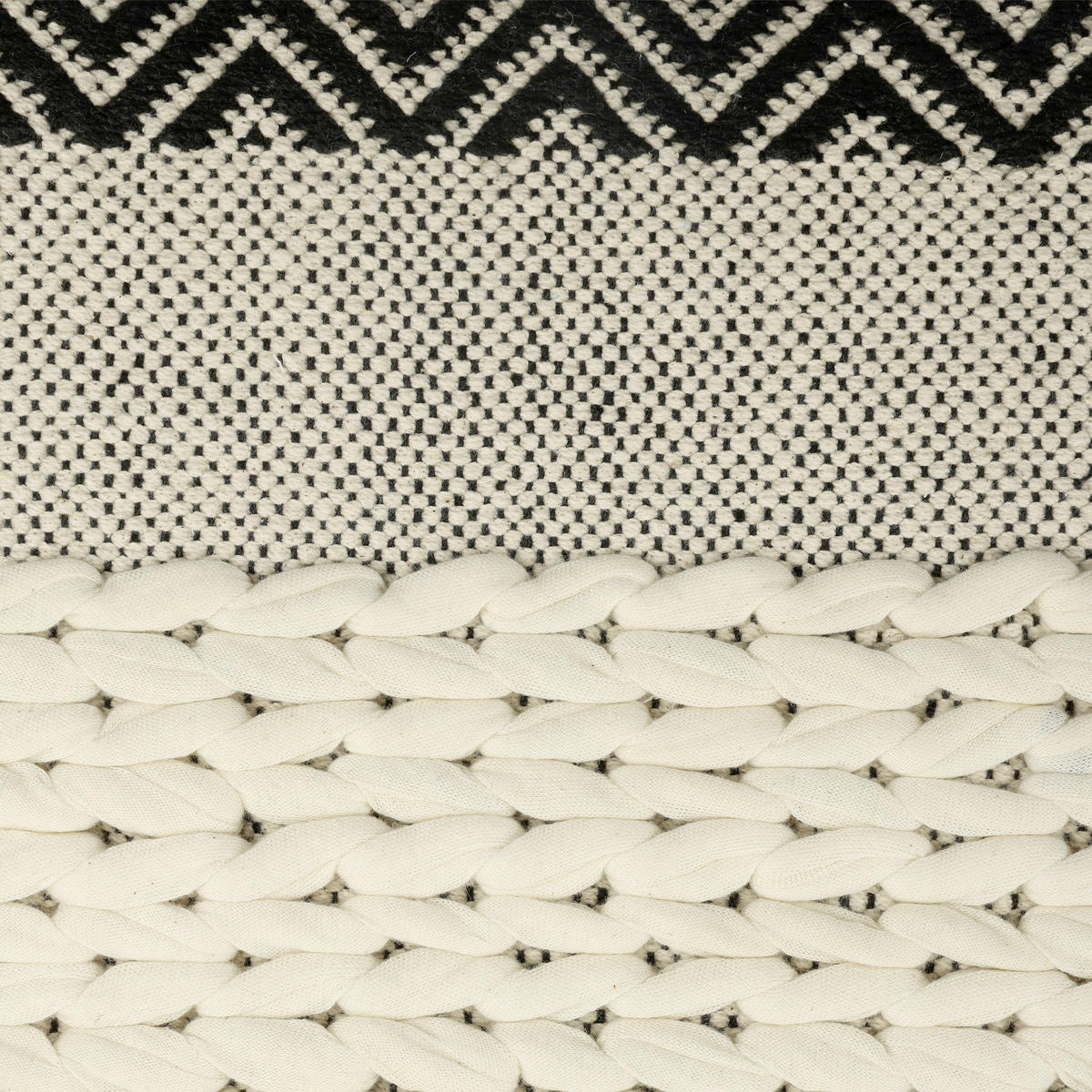 ZIERKISSEN  50/50 cm   - Creme/Schwarz, Basics, Textil (50/50cm) - Eglo