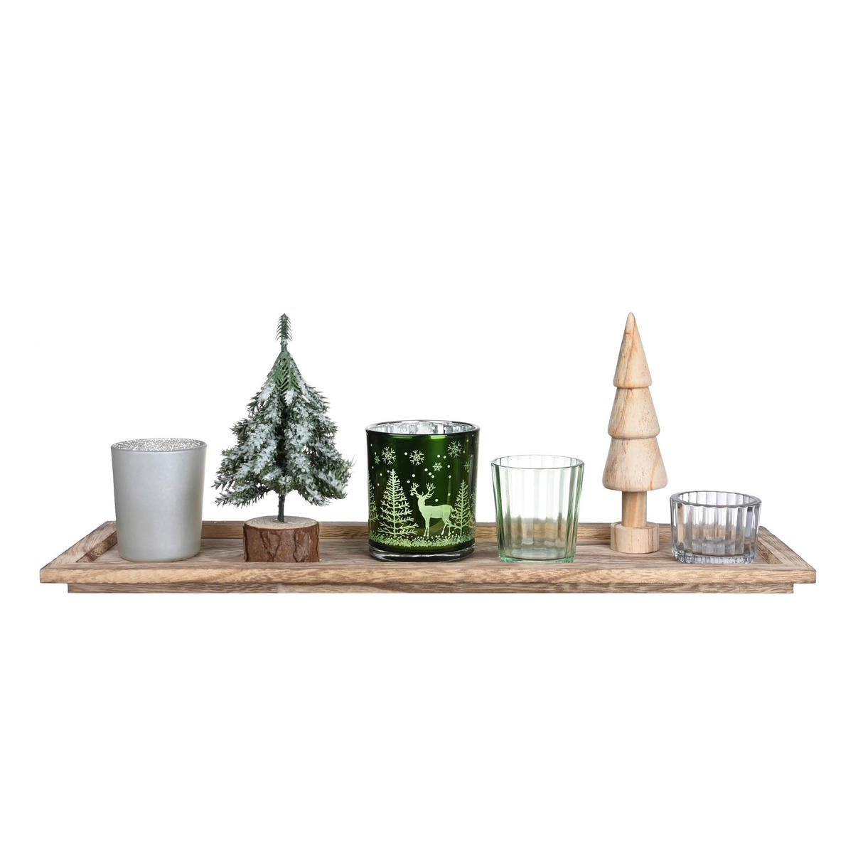SET DRŽAL ZA ČAJNE SVEČKE - večbarvno, Trendi, kovina/umetna masa (43/12,5/16,2cm) - X-Mas