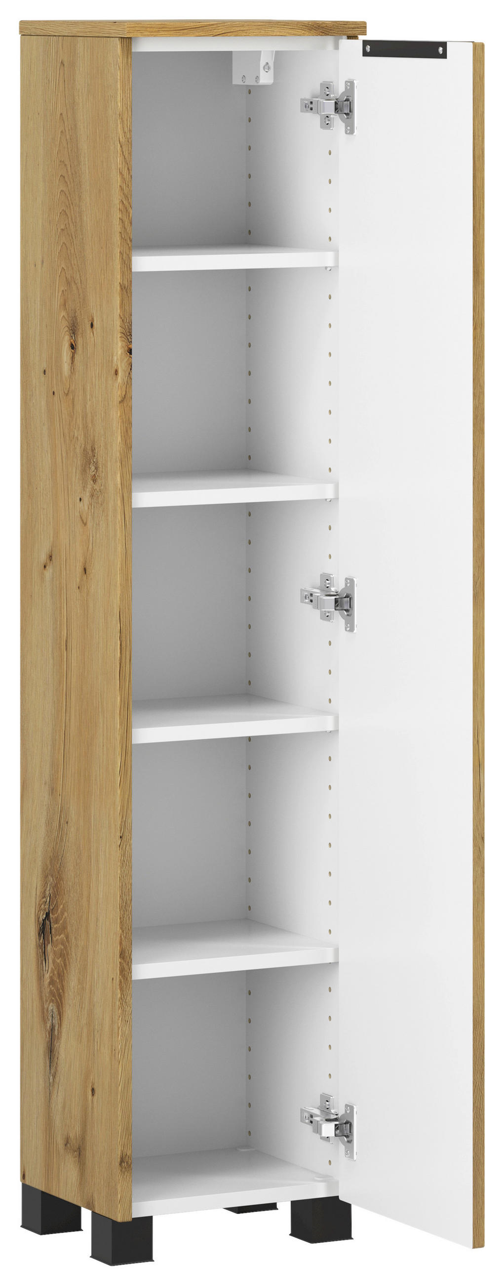 MIDISCHRANK 30/130/35 cm  - Schwarz/Eiche Artisan, Modern, Holzwerkstoff/Kunststoff (30/130/35cm) - Held