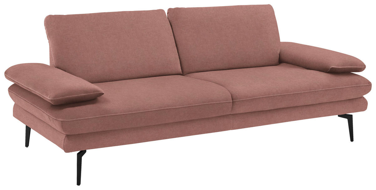 3-SITZER-SOFA in Velours Flieder  - Beige/Flieder, Design, Textil/Metall (222/89/104cm) - Dieter Knoll
