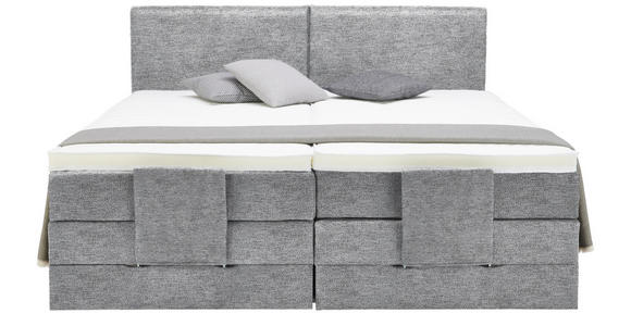 BOXSPRINGBETT 160/200 cm  in Grau  - Schwarz/Grau, Design, Kunststoff/Textil (160/200cm) - Hom`in