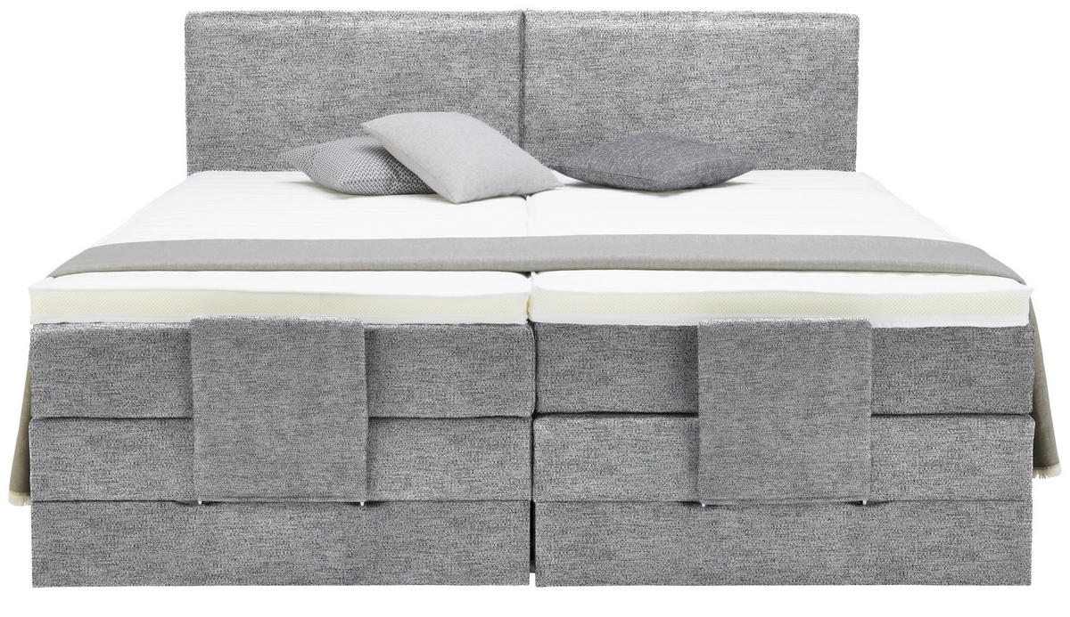 BOXSPRINGBETT 180/200 cm  in Grau  - Schwarz/Grau, Design, Kunststoff/Textil (180/200cm) - Hom`in