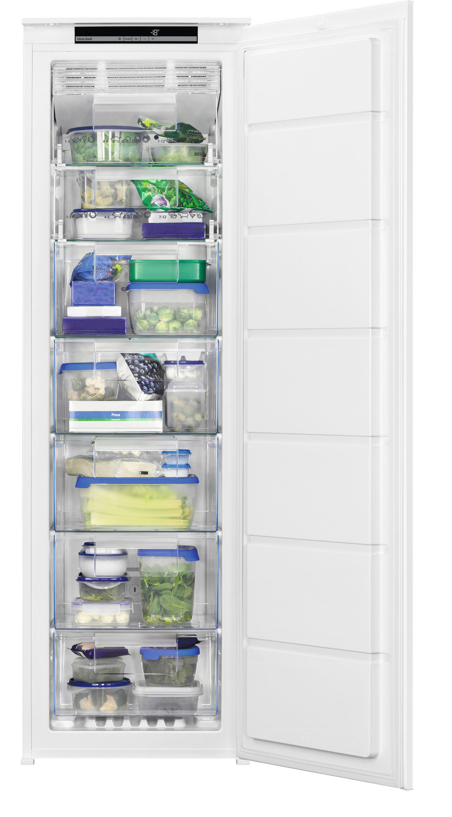 EINBAUGEFRIERSCHRANK DKBB26891K  - Weiß, Basics, Glas/Metall (54/177,2cm) - Dieter Knoll